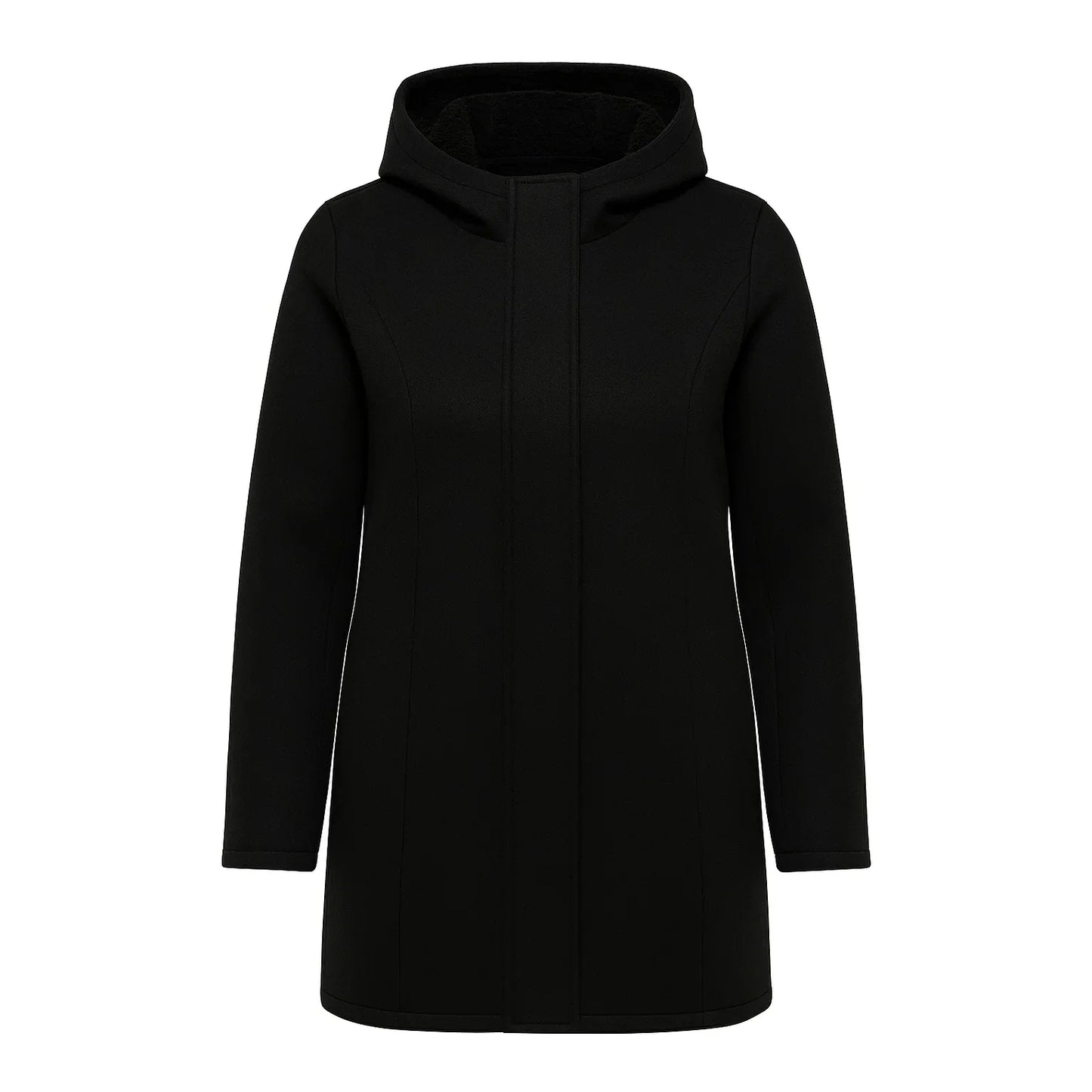 Chic Women's ONLY Carmakoma Black Hooded Transitional Weather Coat - Gomix Brands Outlet