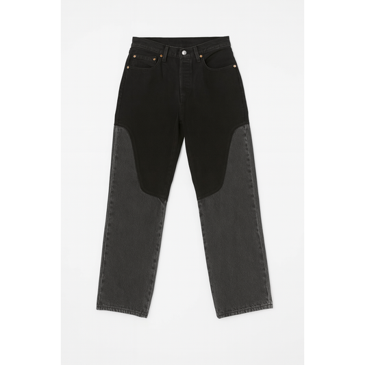 Levi's Premium Black Patchwork Denim Jeans - Modern Straight Fit Style