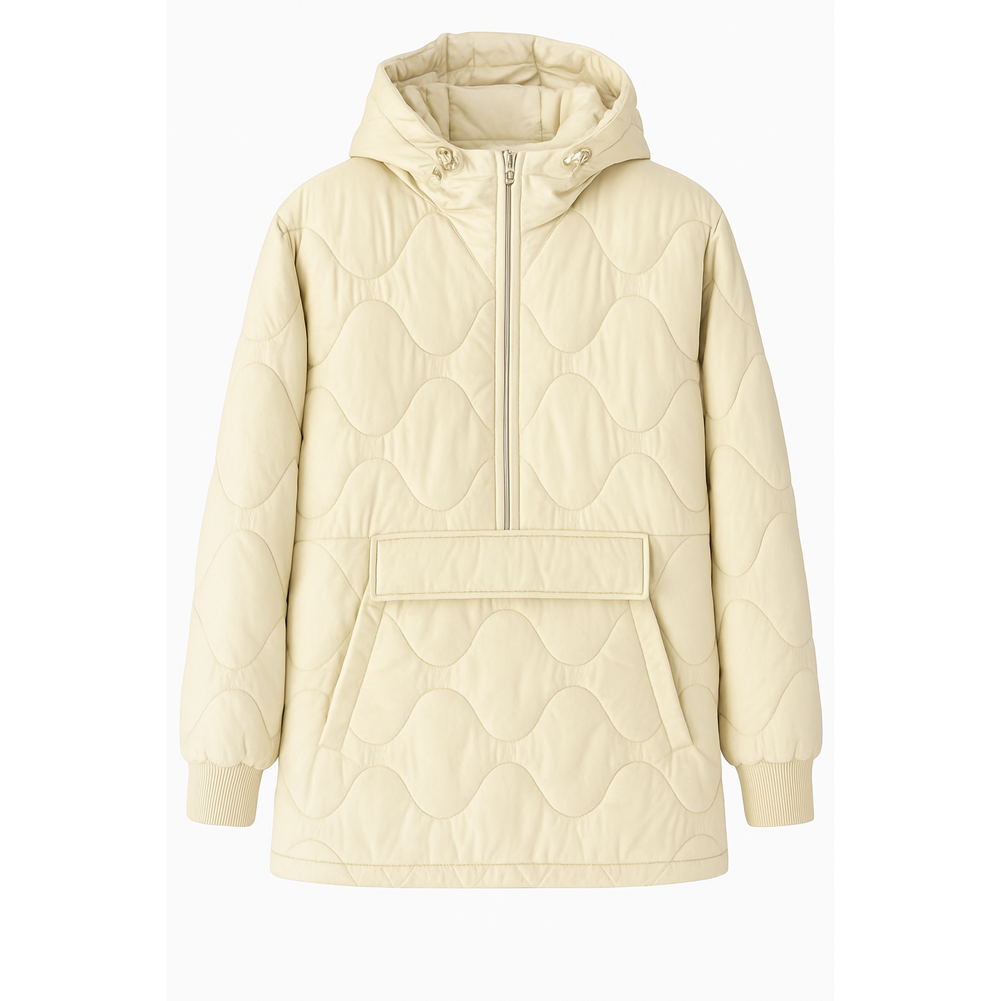 beige quilted winter jacket