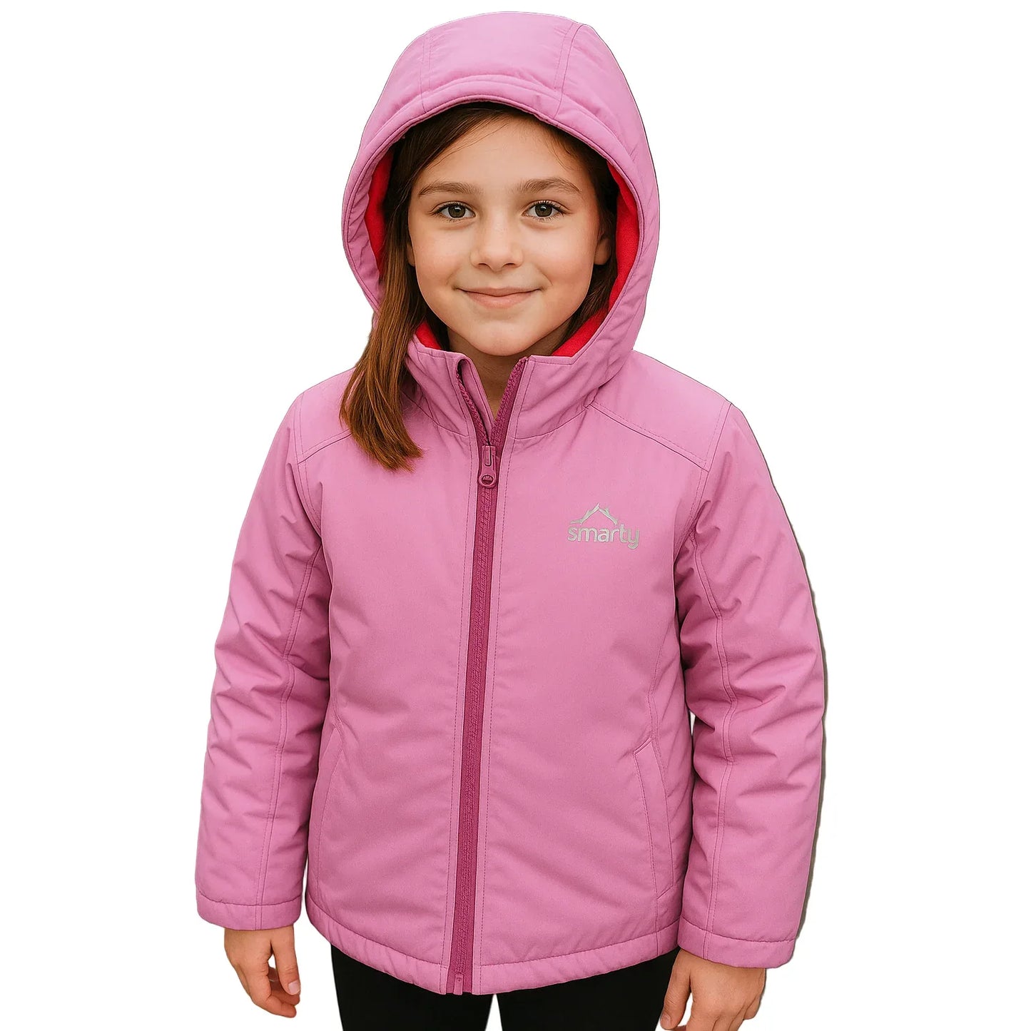 SMOUNTY Girls' Durable Pink Hooded Ski Jacket - Gomix Brands Outlet