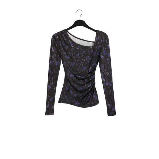 PATRIZIA PEPE Women Velvet TOP with Draped Print