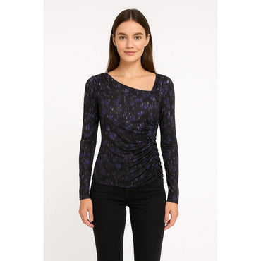 PATRIZIA PEPE Women Velvet TOP with Draped Print - Gomix Brands Outlet