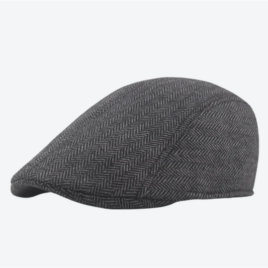 Classic Dark Gray Men's Beret – Premium Polyester & Cotton Headwear
