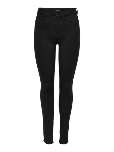 Only Women's ONLROYAL LIFE High Waist Skinny Jeans - Black, Comfortable Fit