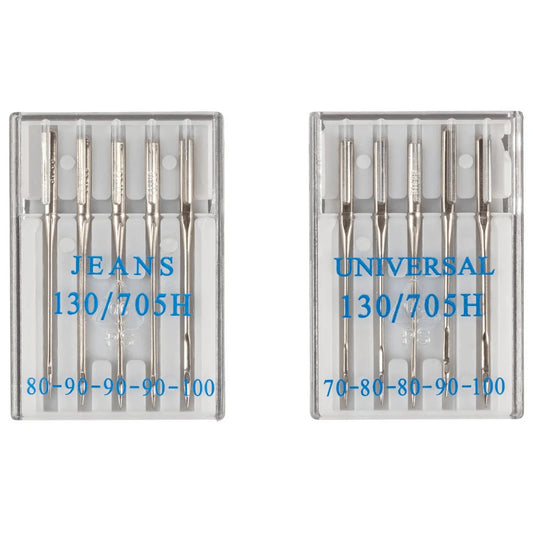 Crelando half-flat machine needles in different sizes, 10 pcs