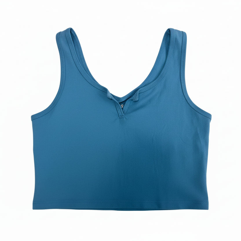 Wild Fable Blue Ribbed Knit Sleeveless Crop Top Size XS