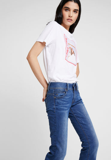 G-Star Midge Mid Waist Faded Blue Denim Bootcut Jeans: Comfortable, Flared Fit