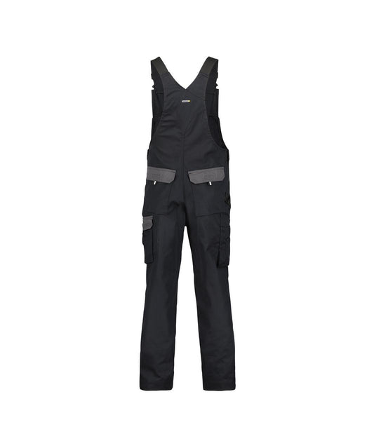 DASSY Versailles Durable Two-Tone Work Overalls - Black/Cement Grey Bib & Brace