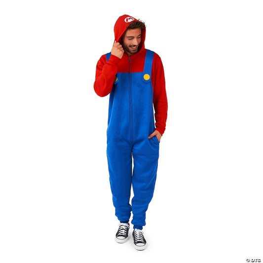 Official Nintendo Super Mario Bros. Adult Onesie Costume - Cozy Plush Medium 40-42