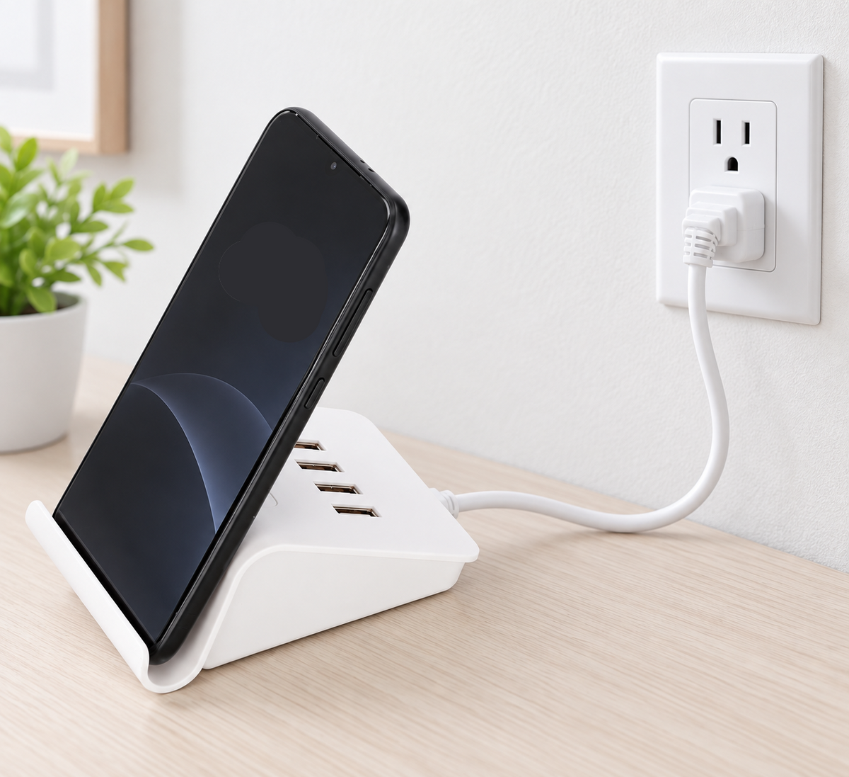 JUSTMATCH JMX-QC33W 4-Port USB Charging Station