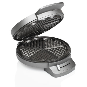 Princess Deluxe 5-Heart Waffle Maker: 1200W, Non-Stick, Adjustable Thermostat