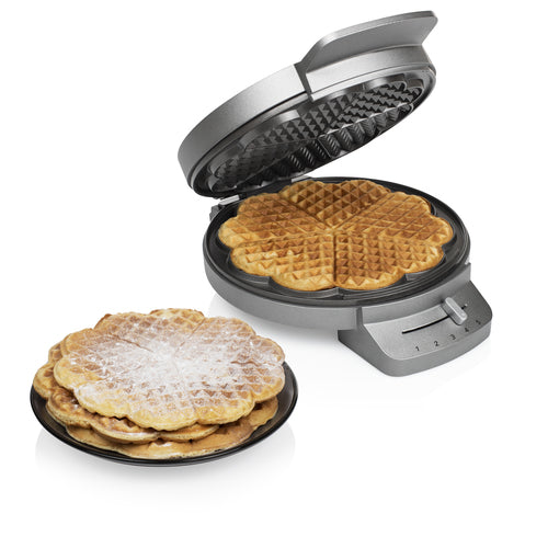 Princess Deluxe 5-Heart Waffle Maker: 1200W, Non-Stick, Adjustable Thermostat
