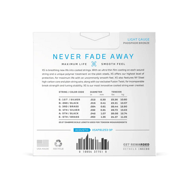 D'Addario XS 12-53 Light Phosphor Bronze Acoustic Guitar Strings 3-Pack - Gomix Brands Outlet