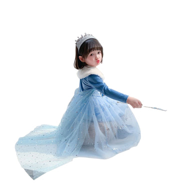 Enchanting Elsa Princess Dress for Girls with Flowing Cape - Disney Frozen 2 Inspired