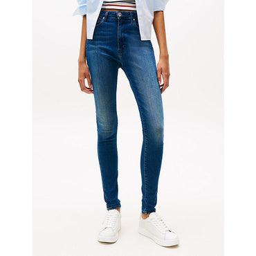 Premium Sylvia High-Rise Super Skinny Fit Jeans - Stretchy Blue Denim