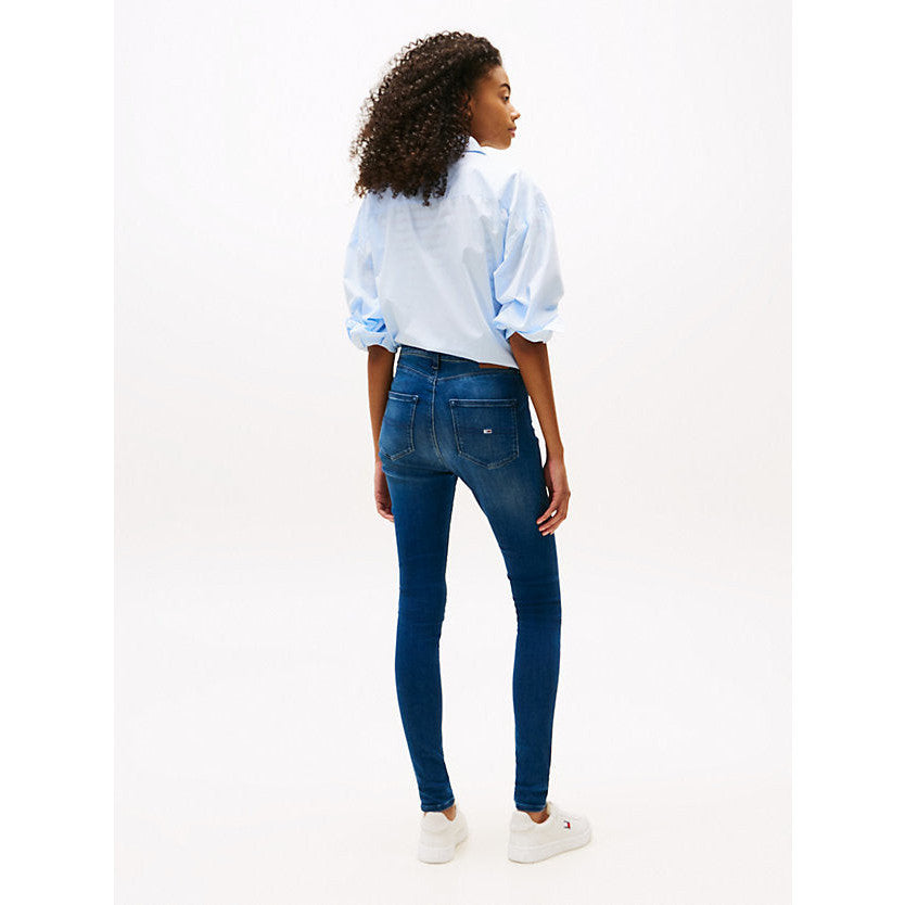 Premium Sylvia High-Rise Super Skinny Fit Jeans - Stretchy Blue Denim