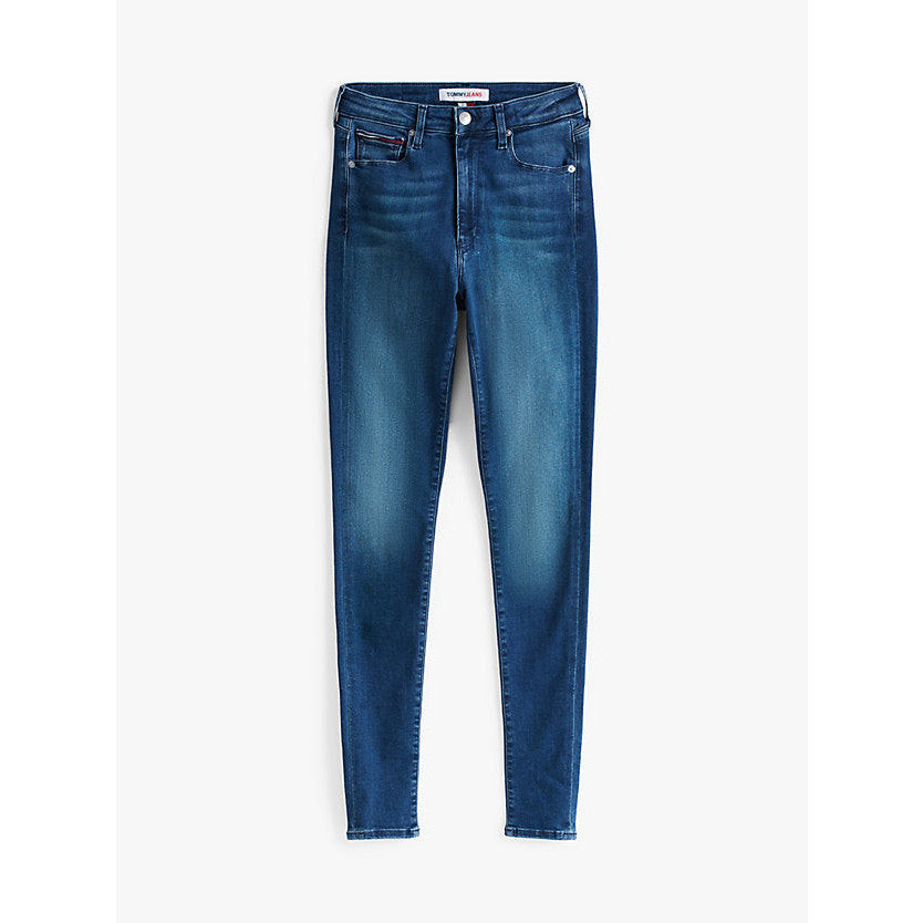 Premium Sylvia High-Rise Super Skinny Fit Jeans - Stretchy Blue Denim