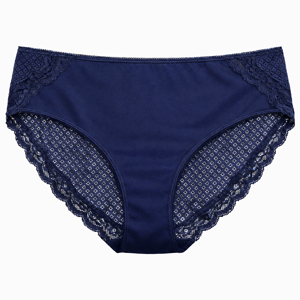 Ambrielle Women’s Lace Hi-Cut Panty – Ture Navy