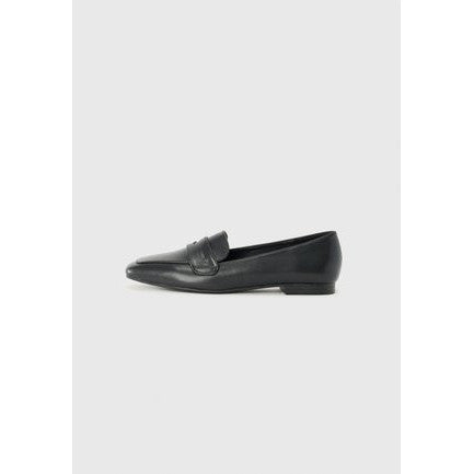 Anna Field Women's Black Faux Leather Wide Fit Slip-On Loafers for Comfort