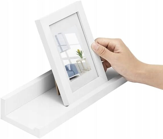 WOLTU Modern White Floating Wall Shelves Set, 3 Piece Display Ledges