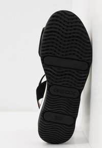 Geox Women's Gardenia Black Suede Platform Wedge Sandals with Ankle Strap