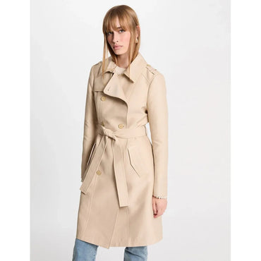 Morgan Beige Long Belted Trench Coat – Mid‑Length Tailored - Gomix Brands Outlet