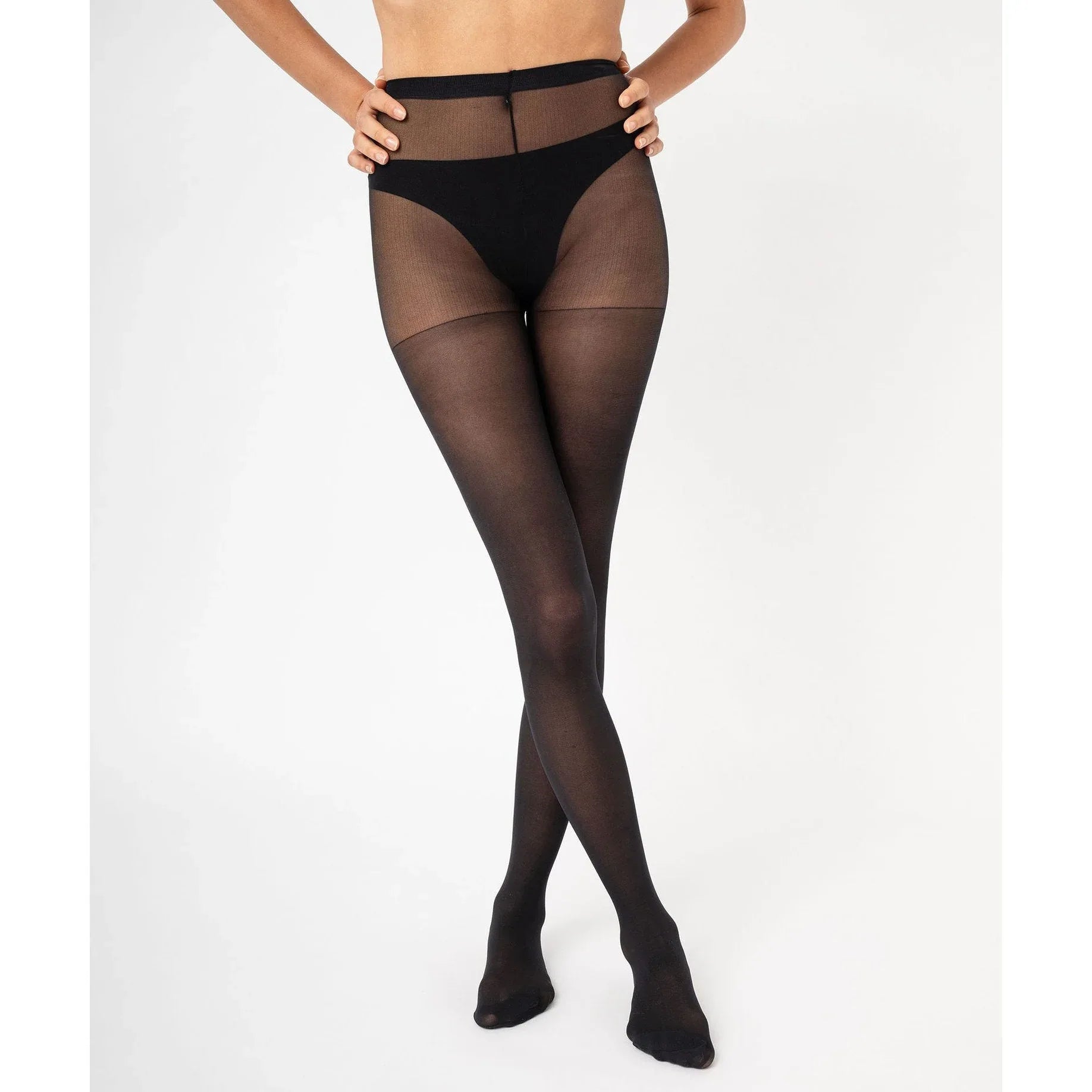 DIM Resist 25 Denier Semi-Opaque Women's Tights - Comfortable Black Stretch Hosiery - Gomix Brands Outlet