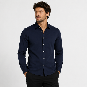 Livergy Men’s Linen‑Cotton Long Sleeve Chemise