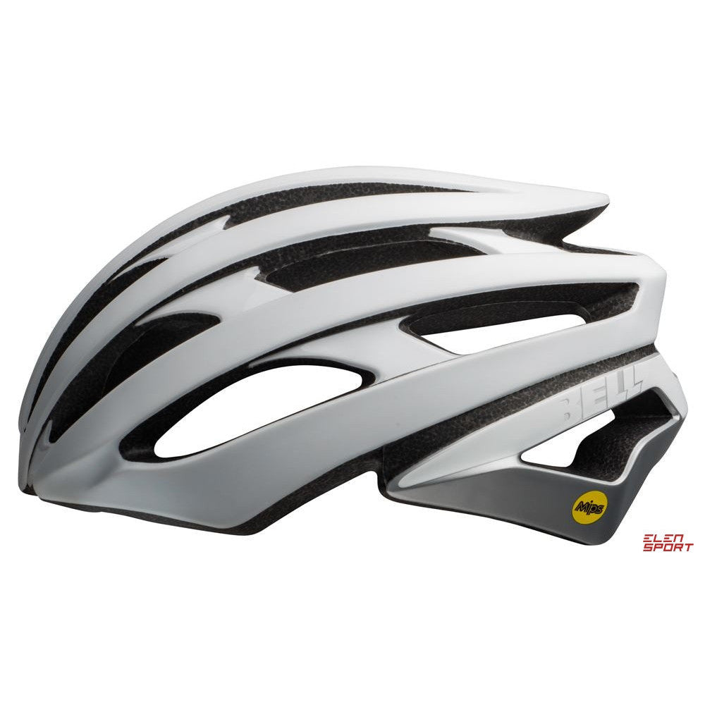 Bell Stratus Integrated MIPS Road Bike Helmet - Lightweight, Aerodynamic, Cool, White Silver