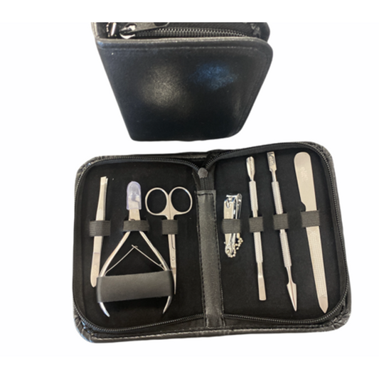 Elite 7-Piece Professional Stainless Steel Manicure Pedicure Set with Case