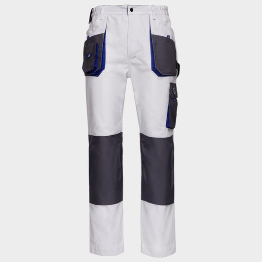 Stenso Kastor Emerton White Work Trousers: Durable, Multi-Pocket, Reinforced Knees