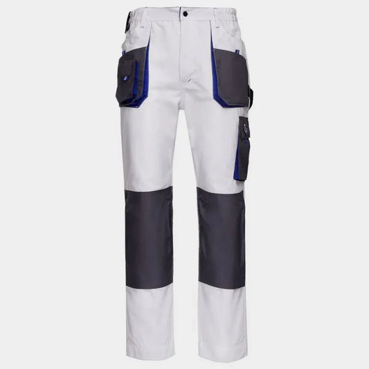 Stenso Kastor Emerton White Work Trousers: Durable, Multi-Pocket, Reinforced Knees - Gomix Brands Outlet