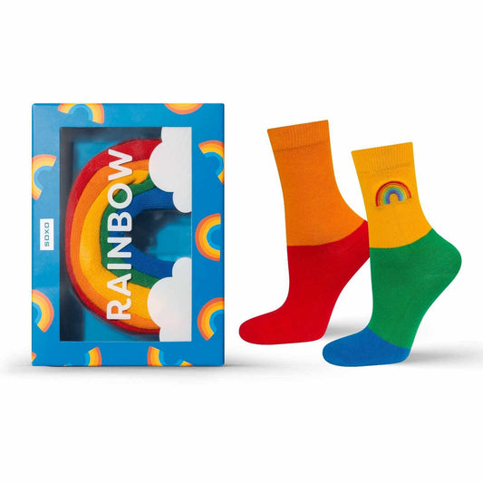 SOXO Unisex Rainbow Socks Boxed Gift Set - Colorful, Fun, Comfortable Everyday Wear. - Gomix Brands Outlet