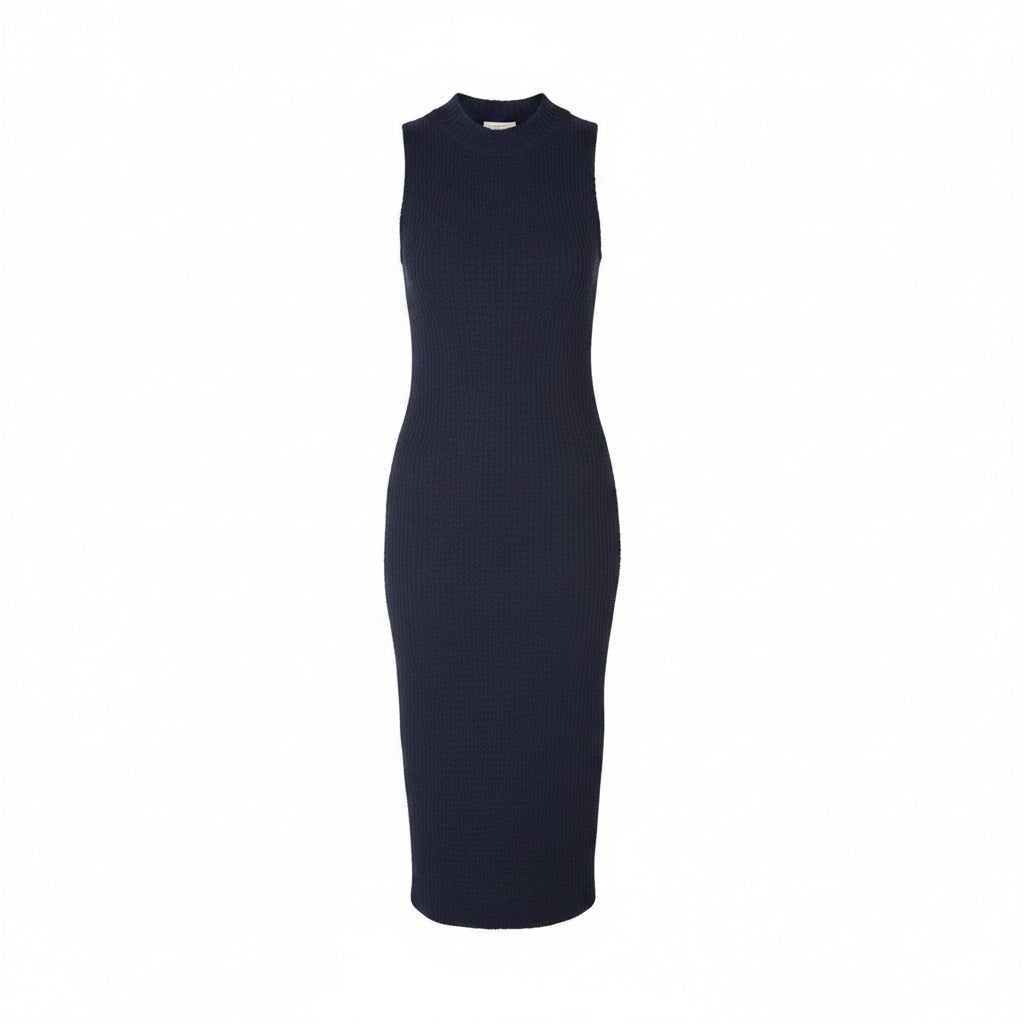 ESMARA Midi Dress Spaghetti Strap Knit Structure