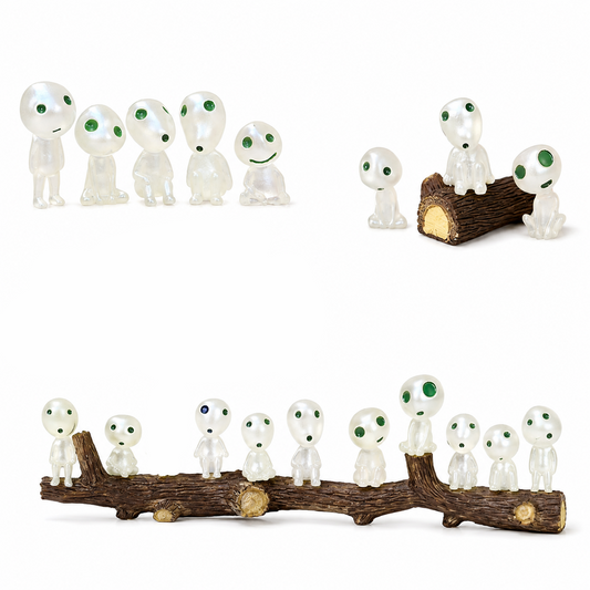 Zueyen Glow in the Dark Tree Elves Miniature Statues 9-Piece Set