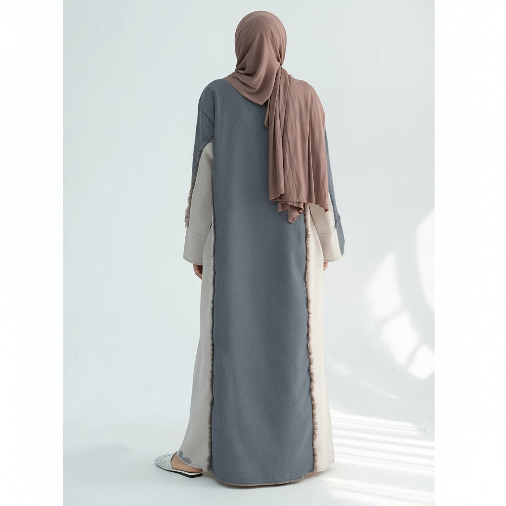 ABAYA 2025 New Muslim Closed Abaya Colorblocking Abaya Modest Abaya Women Dresses Femmes Robe Musulmane Women