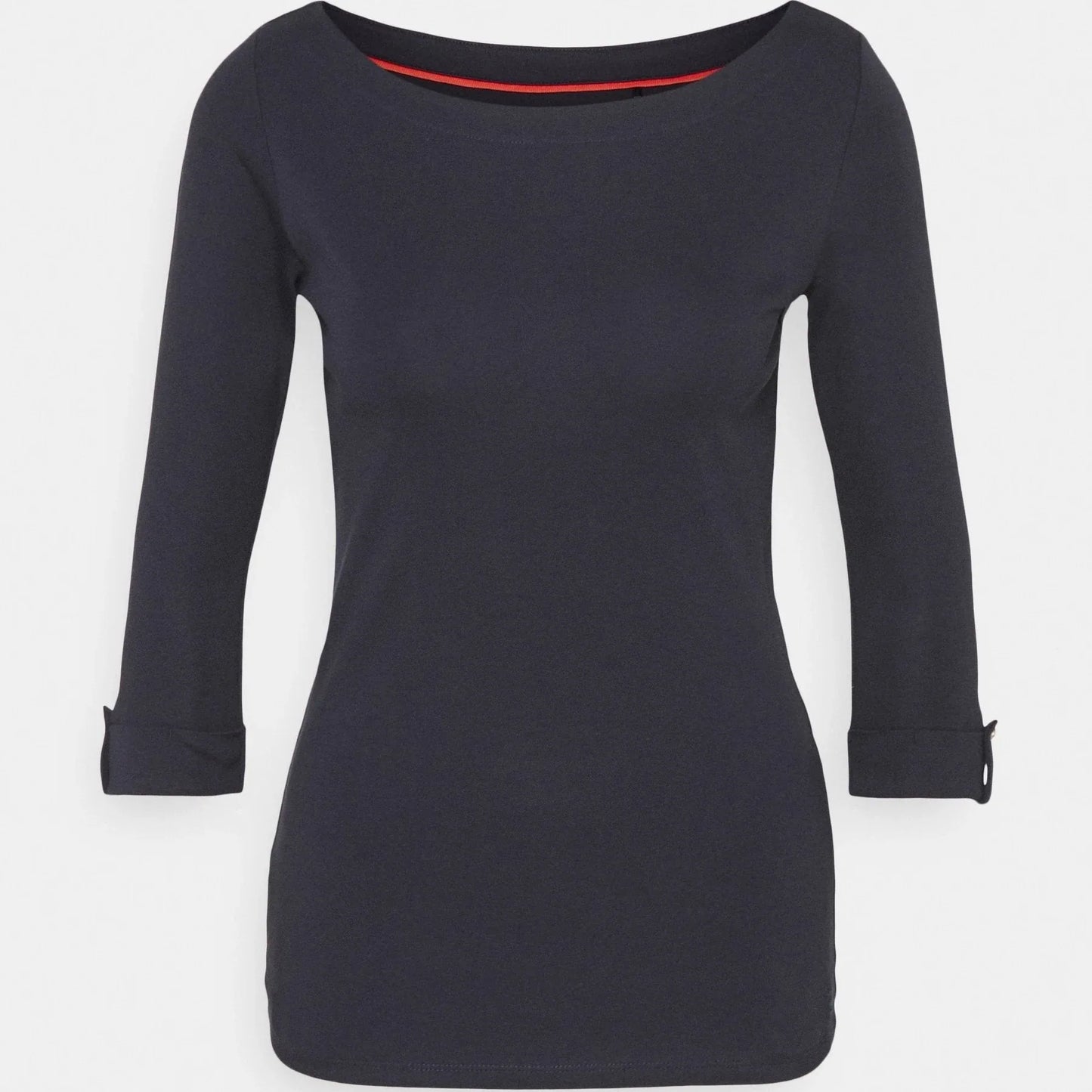 Esprit Women's Navy Cotton Jersey Boat Neck 3/4 Sleeve Top - Gomix Brands Outlet