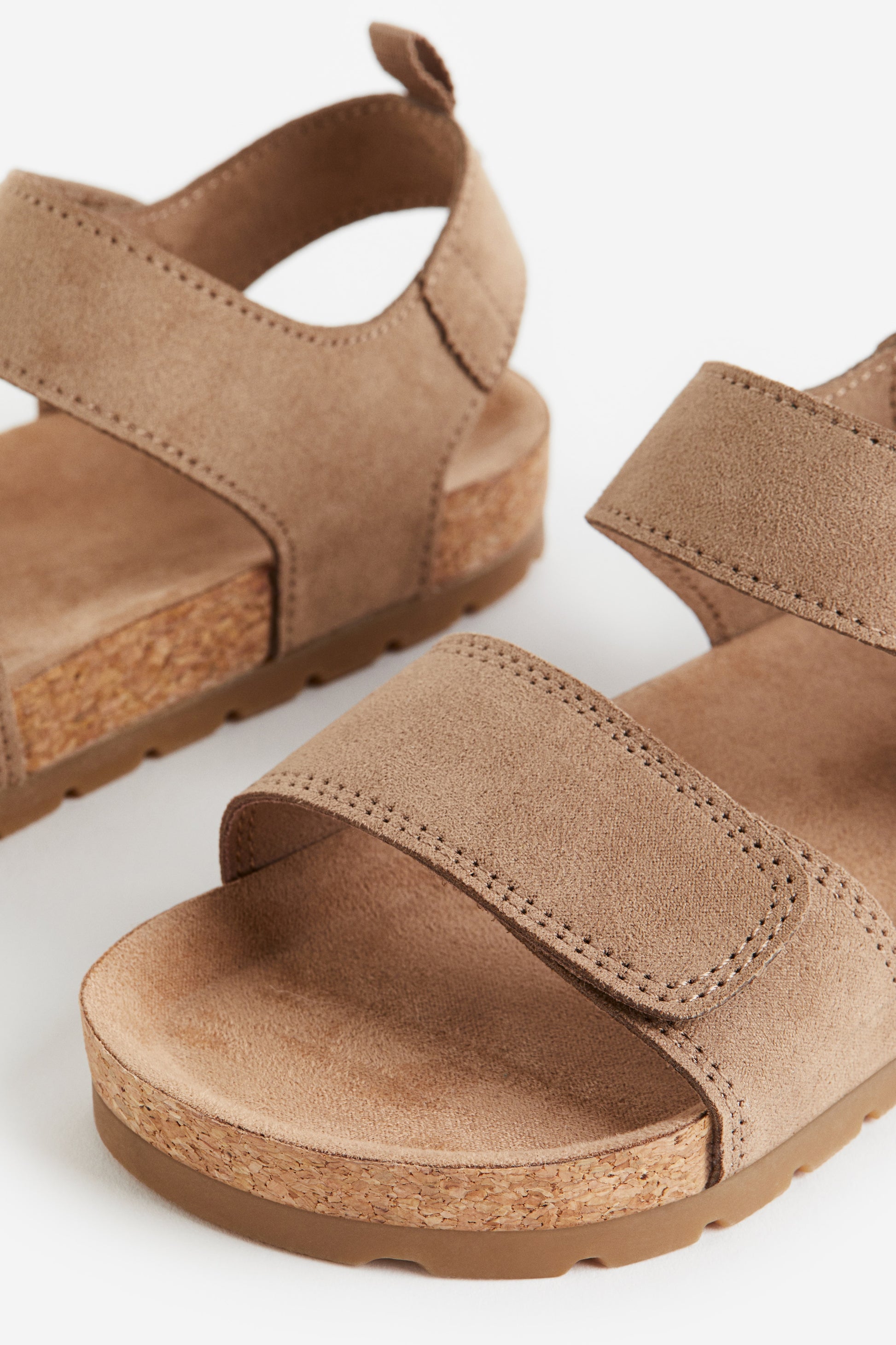 Kids' Durable Taupe Ankle-Strap Sandals: Easy-Wear Hook-and-Loop Design