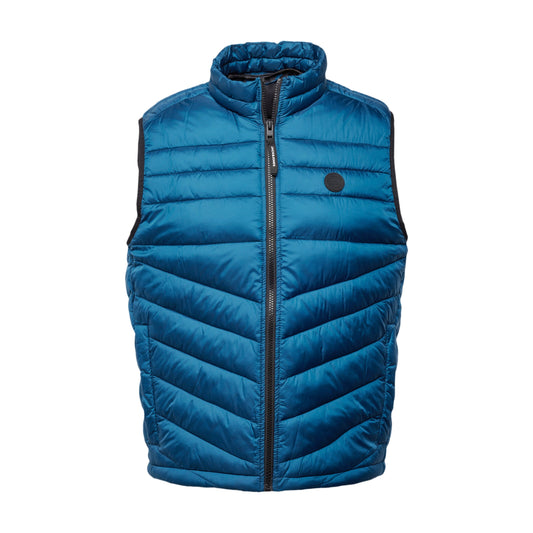 Men's Hero Padded Vest: Stylish Dark Green, Stand Collar, Side Pockets