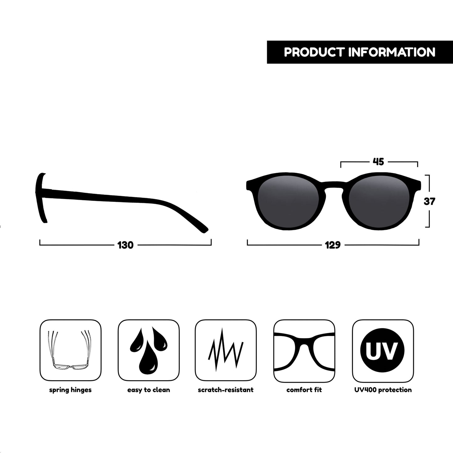 ZEN Small Round Unisex Sunglasses with UV400 Tinted Lenses