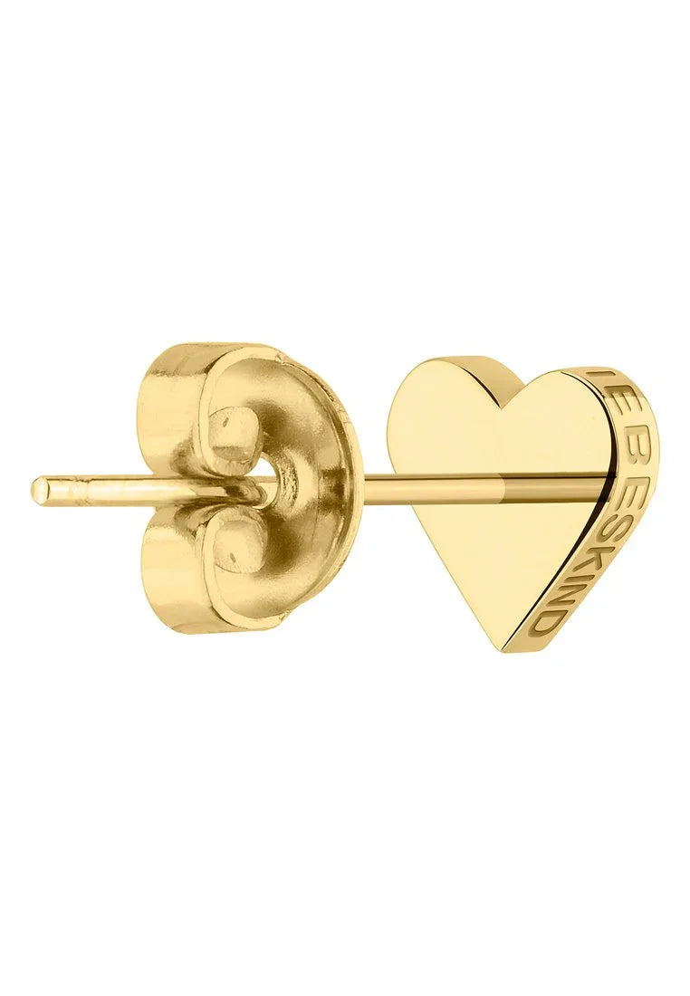 Liebeskind Berlin Gold-Colored Heart Stud Earrings Stainless Steel - Gomix Brands Outlet