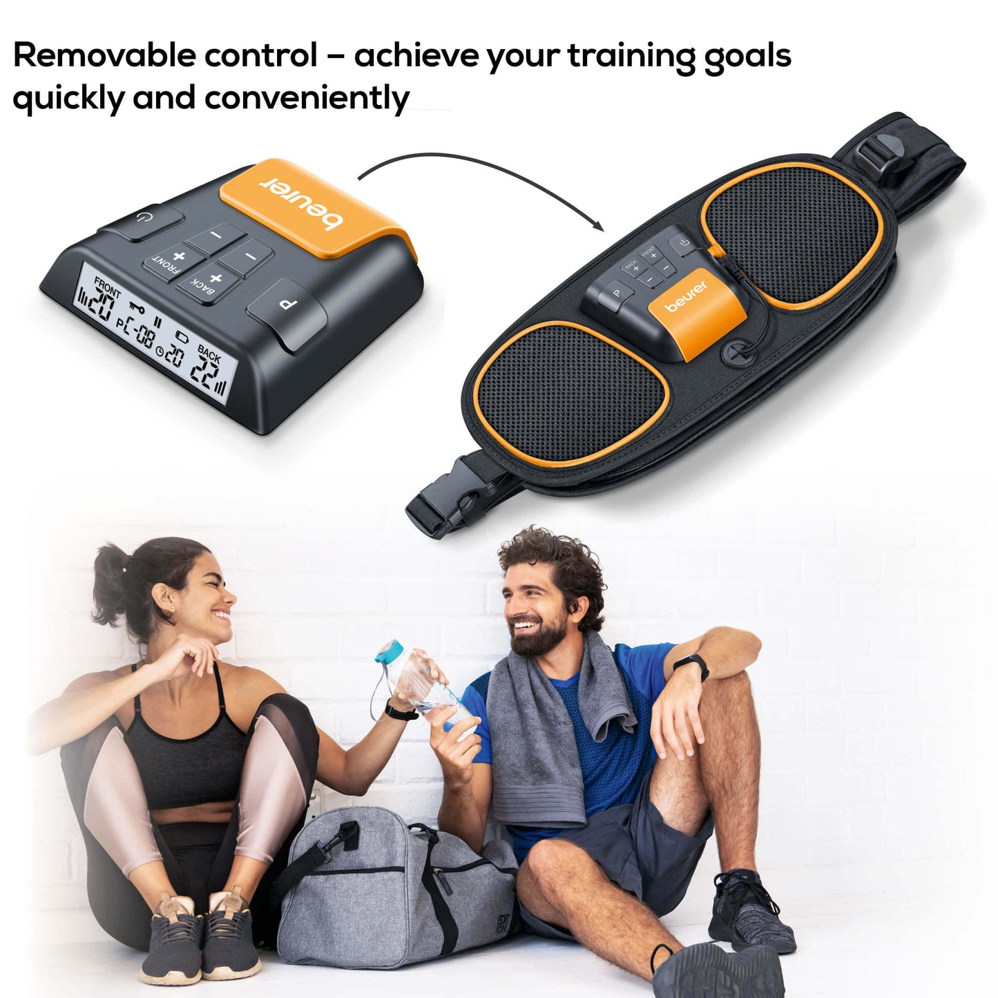 Beurer EM 39 2-in-1 Abdomen & Back Muscle Toning Belt for Core Strength