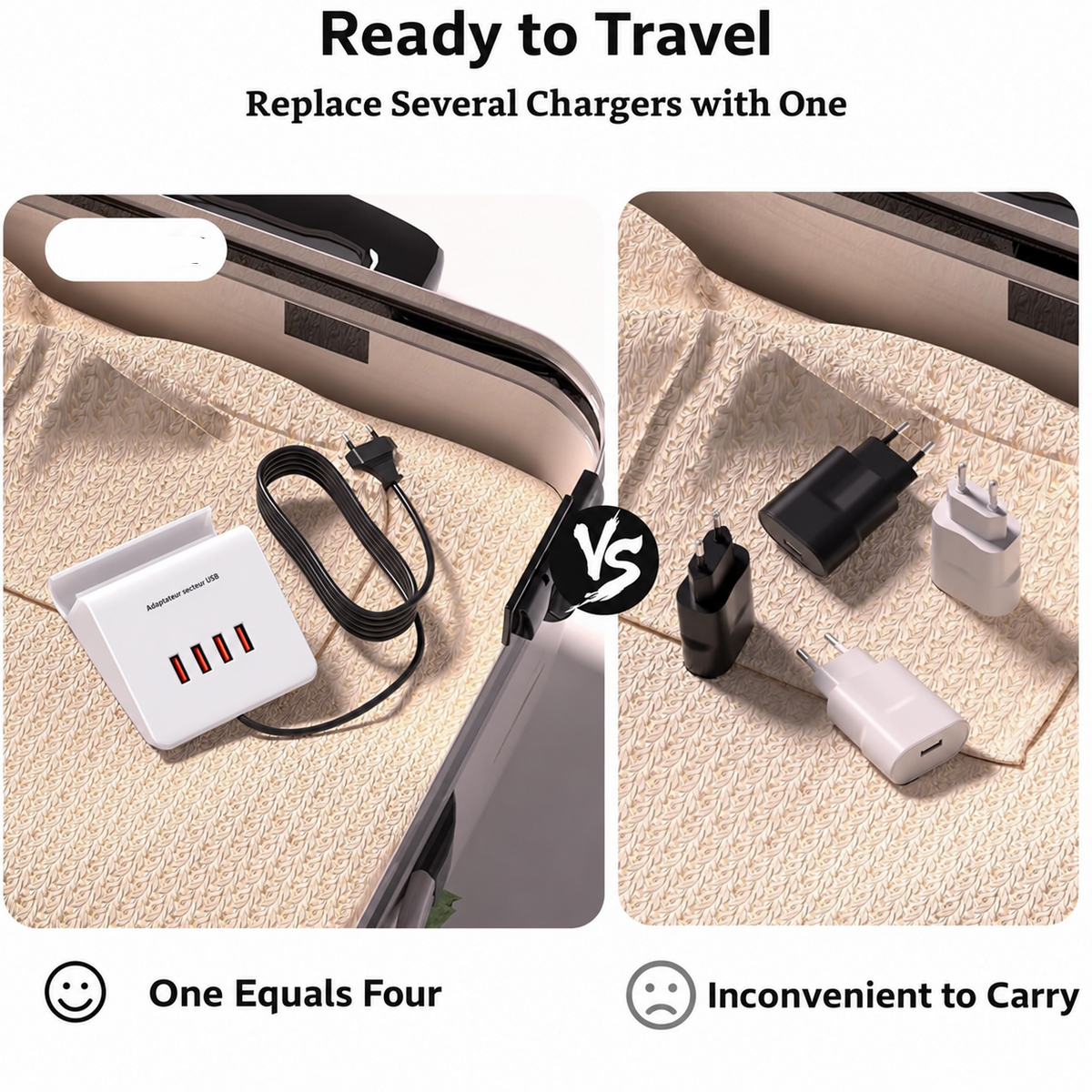 USB CHARGER JMX-0510 Professional Power Adapter USB C Charger 4-Port