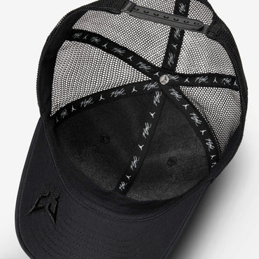Jordan Rise Structured Trucker Cap Black White Adjustable Breathable Mesh Hat