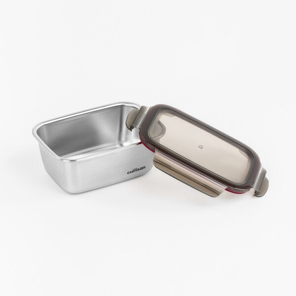 Cuitisan Flora Stainless Steel Airtight Food Container, Rectangle, 980ml, Microwave Safe