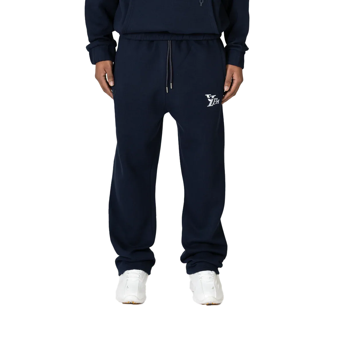 YFM Oversized Navy Blue Cotton-Polyester Basic Men's Pants - Gomix Brands Outlet