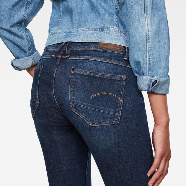 Women's G-Star Lynn Super Skinny Jeans - Dark Blue Stretch Denim - Gomix Brands Outlet