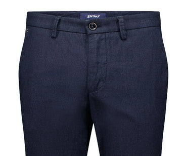 Gardeur Savage- Slim Fit Trousers Micro Texture Pattern Dark Navy - Gomix Brands Outlet