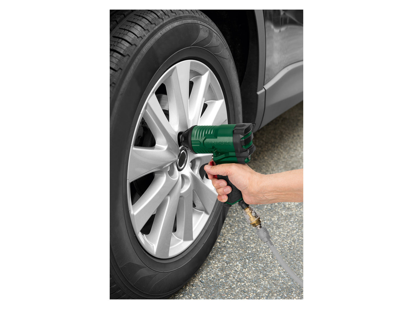 PARKSIDE Powerful Pneumatic Impact Wrench Kit, 228 ft-lb Torque, Adjustable Power, Durable Aluminum