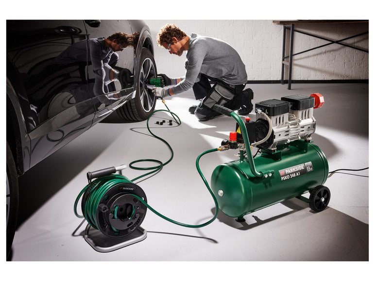 PARKSIDE Powerful Pneumatic Impact Wrench Kit, 228 ft-lb Torque, Adjustable Power, Durable Aluminum